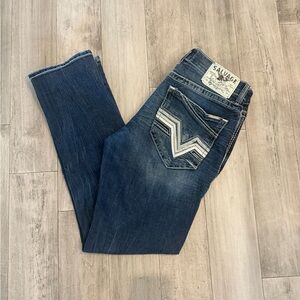 (SOLD) Men’s Buckle Salvage Jeans 33x30 Dark Wash Slim Straight Fit